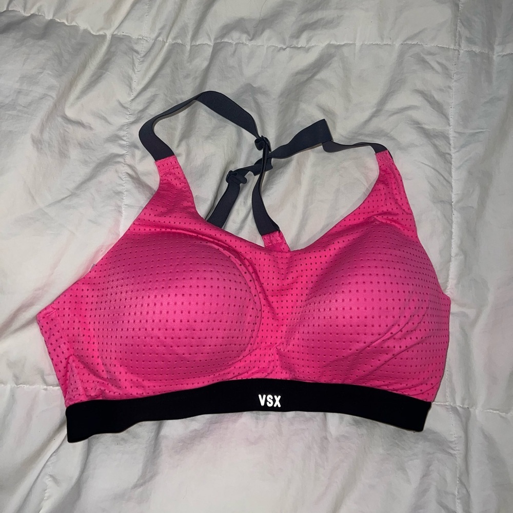 Victoria Secret Sport: Cross back sports bra hot pink padded